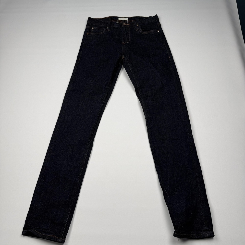 The Unbranded Brand Jeans Mens 30x31 Dark Wash Blue Skinny Selvedge Denim